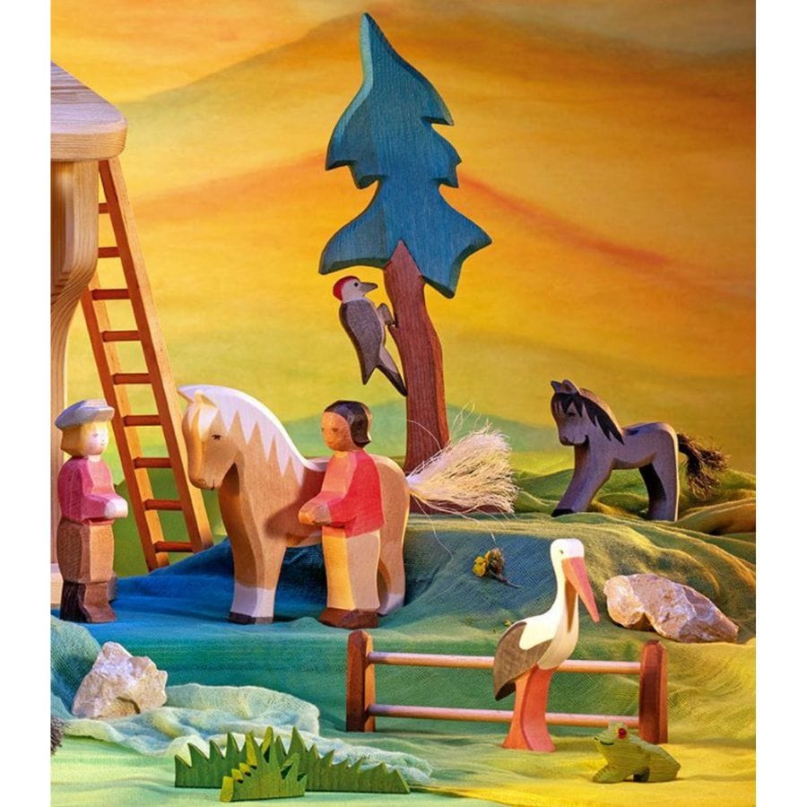Ostheimer Action- & Spielzeugfiguren Ostheimer Fohlen schwarz, Holztier, Spieltier, Made in Germany, ab 3 Jahre