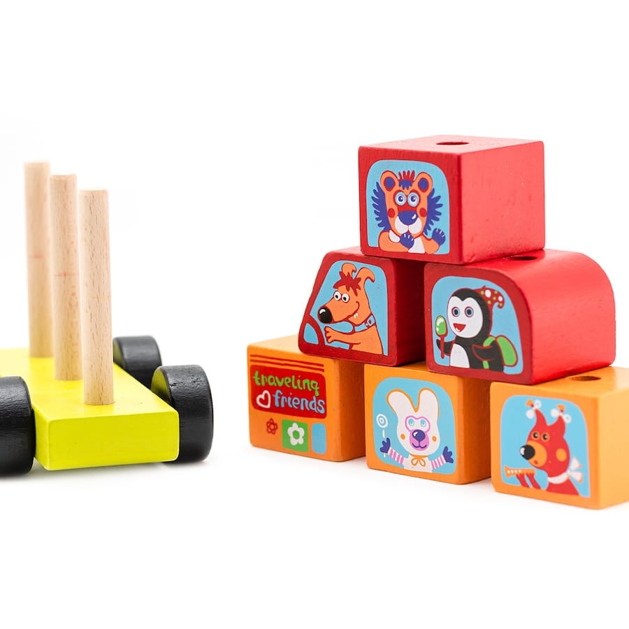 Cubika Bausteine & Bauspielzeug Mini-Bus "Glückliche Tiere" Cubika