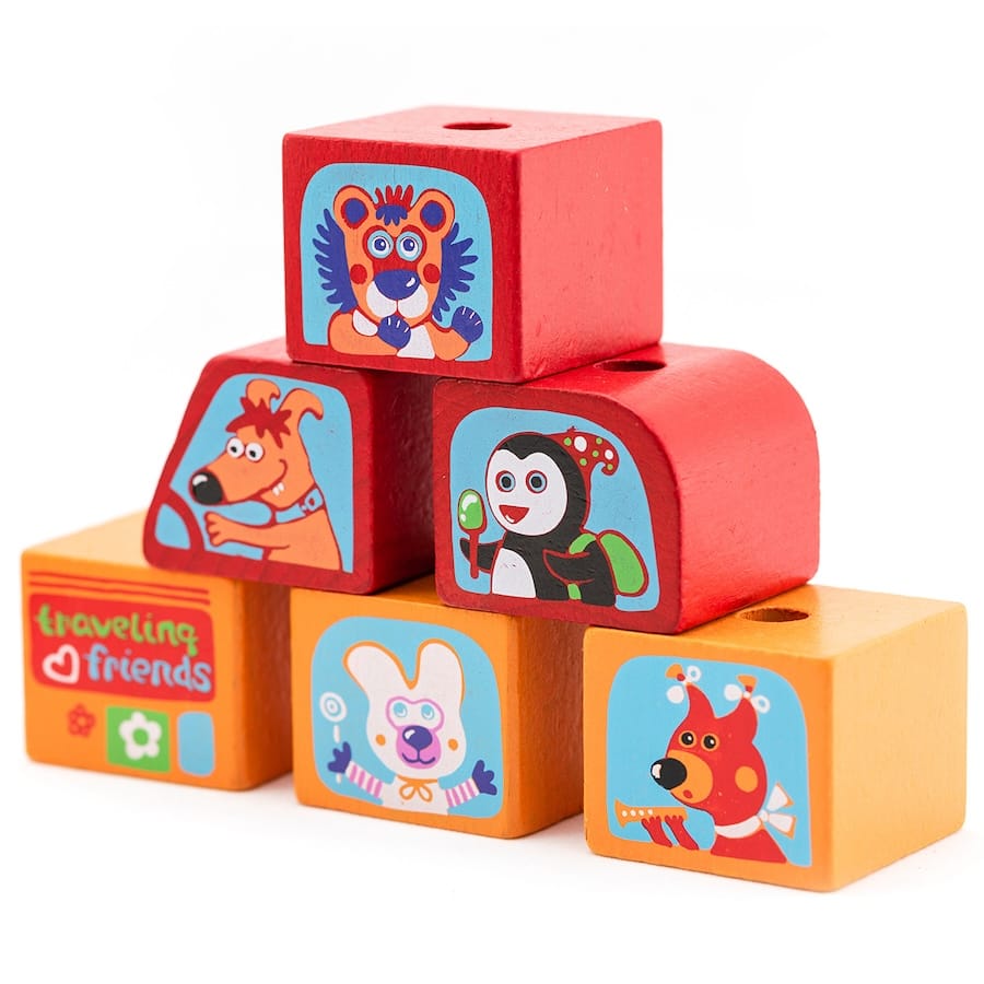 Cubika Bausteine & Bauspielzeug Mini-Bus "Glückliche Tiere" Cubika