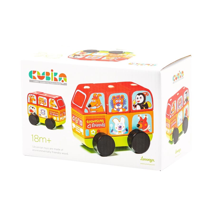Cubika Bausteine & Bauspielzeug Mini-Bus "Glückliche Tiere" Cubika
