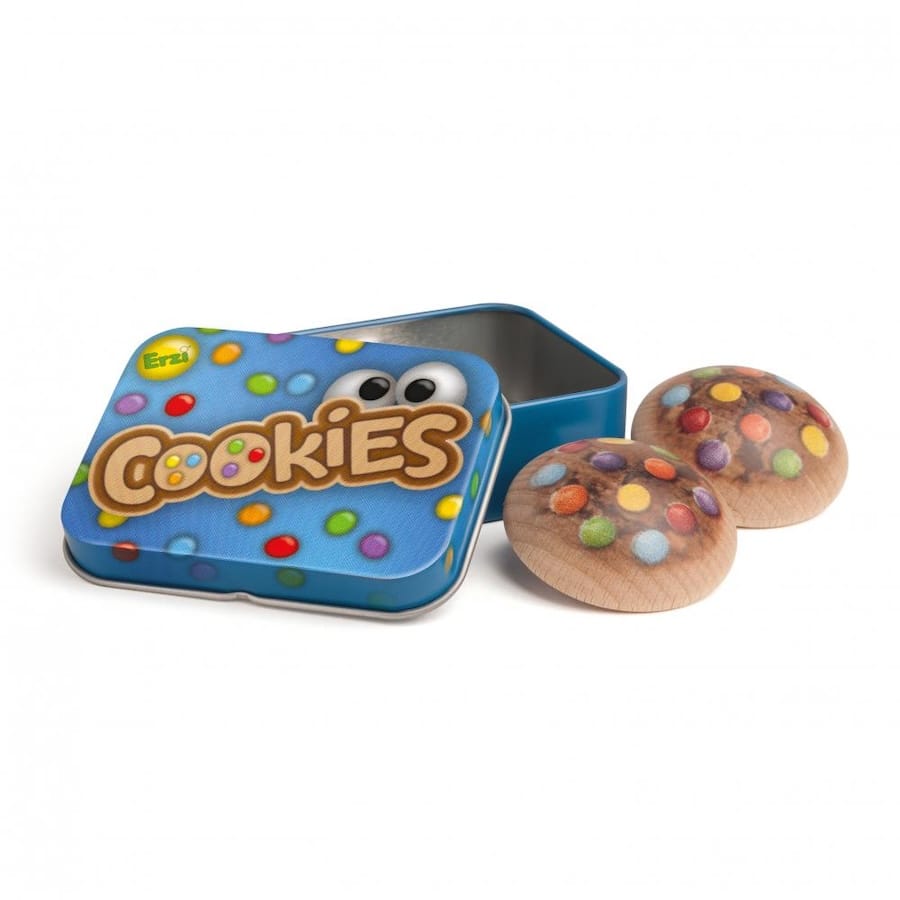 Erzi Spielzeuglebensmittel Erzi Holz-Cookies – 2-teilig ab 3 Jahre, für Kaufladen & Kinderküche