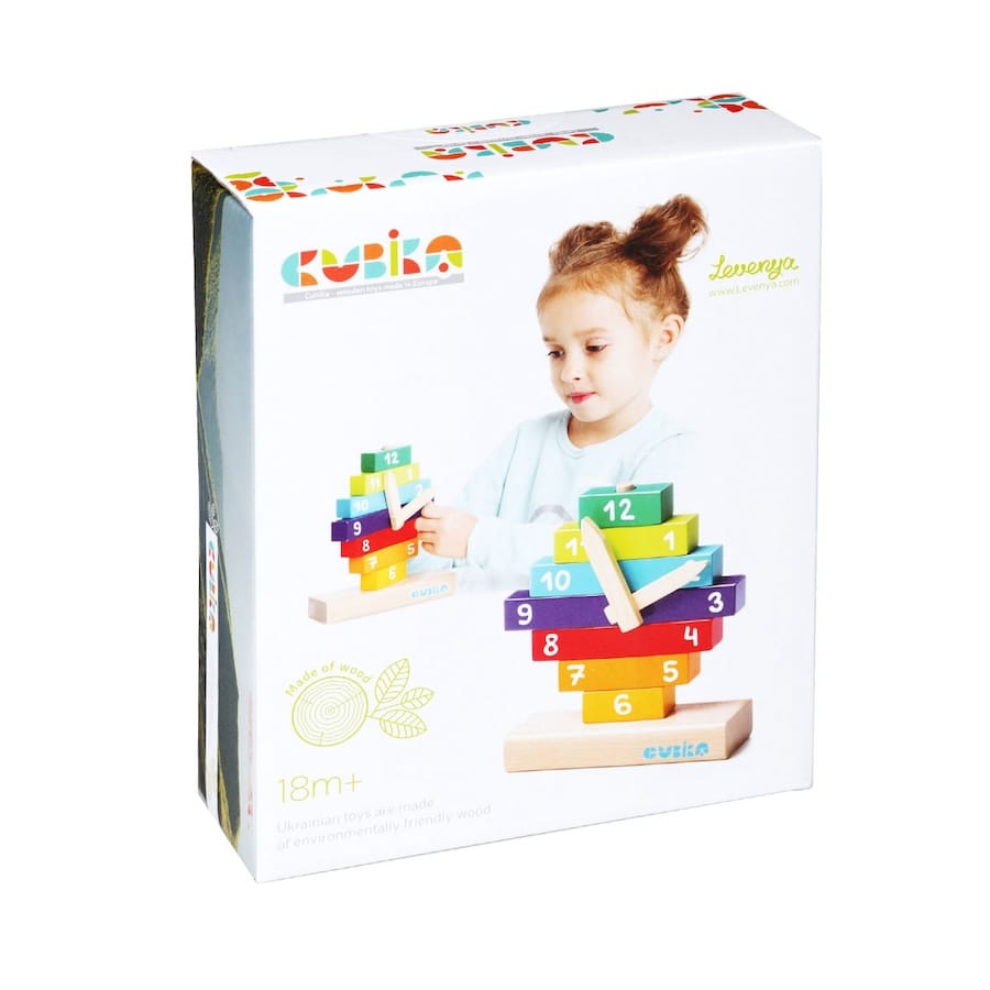 Cubika Sortier-, Stapel- & Steckspielzeug Cubika Holzbaukasten "Uhr" zum Zusammenbauen, ab 3 Jahre