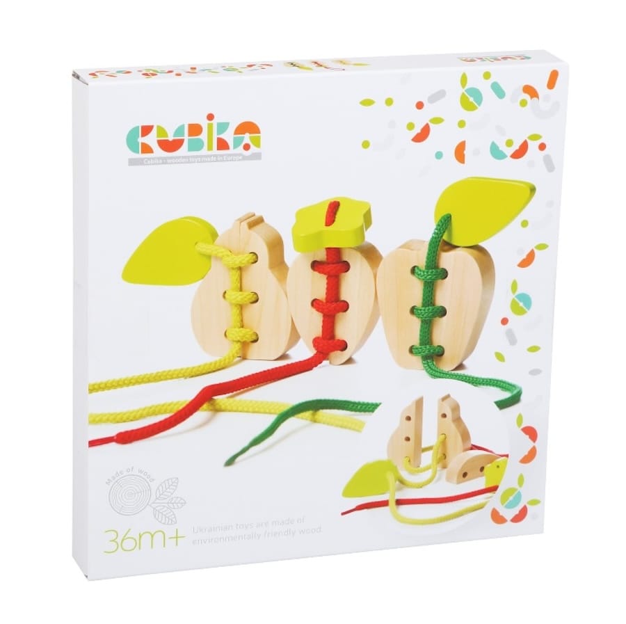 Cubika Bausteine & Bauspielzeug Holzfädelspiel "Früchte" Cubika