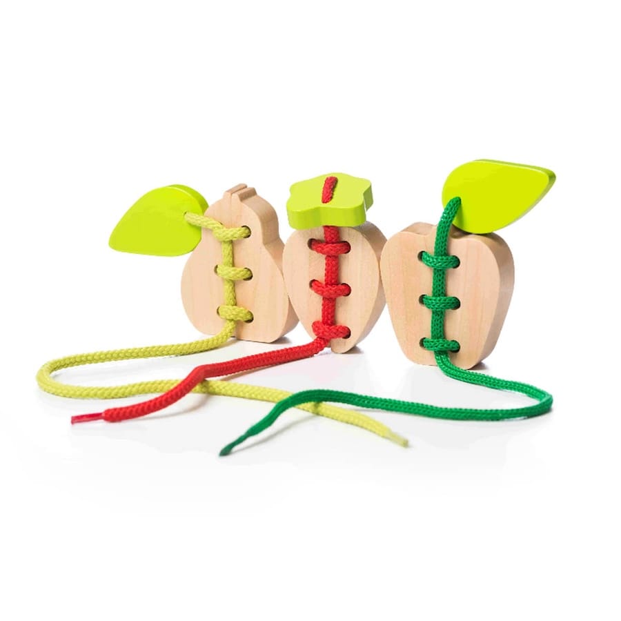 Cubika Bausteine & Bauspielzeug Holzfädelspiel "Früchte" Cubika
