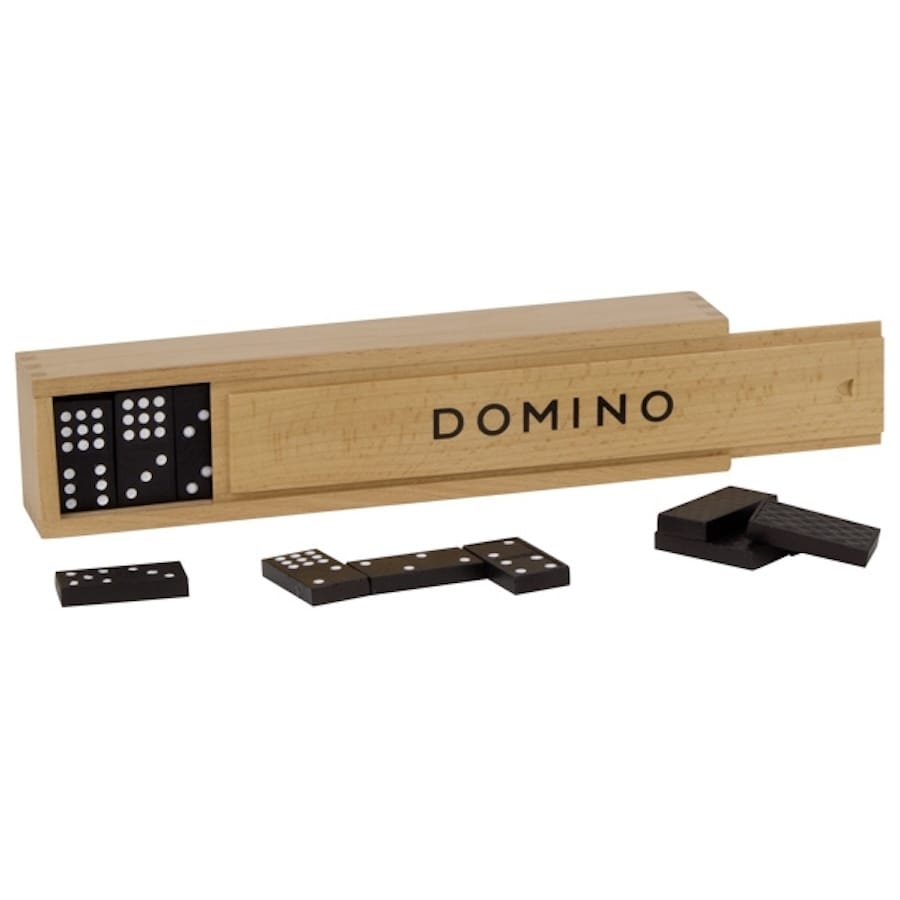 Goki Legespiele 55 Dominospiel im Holzkasten