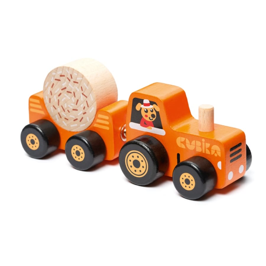 Cubika Baby & Kleinkind Traktor mit Heuballen-Hänger, Cubika