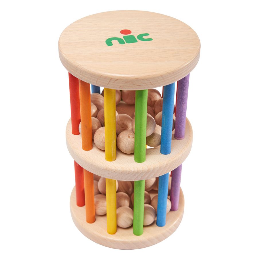 Rasselrolle aus Holz