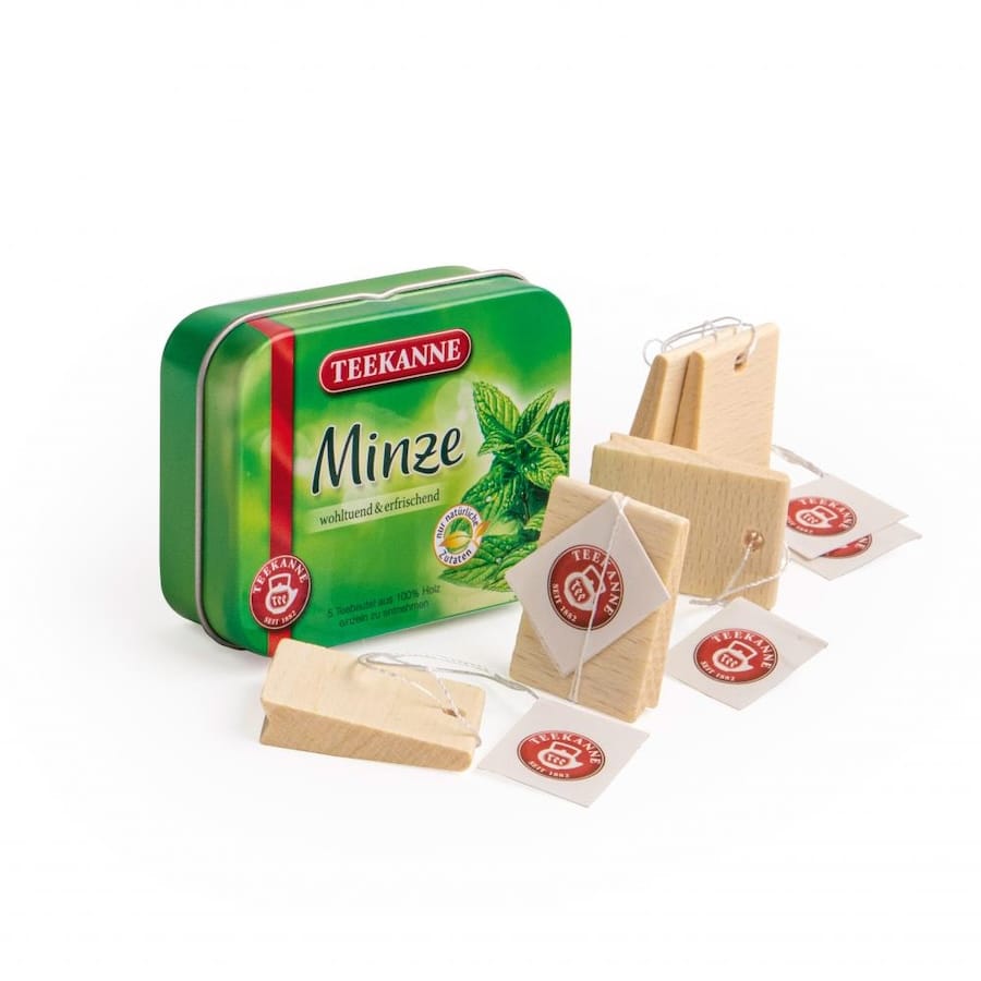 Erzi Spielzeuglebensmittel Tee Minze von Teekanne in der Dose