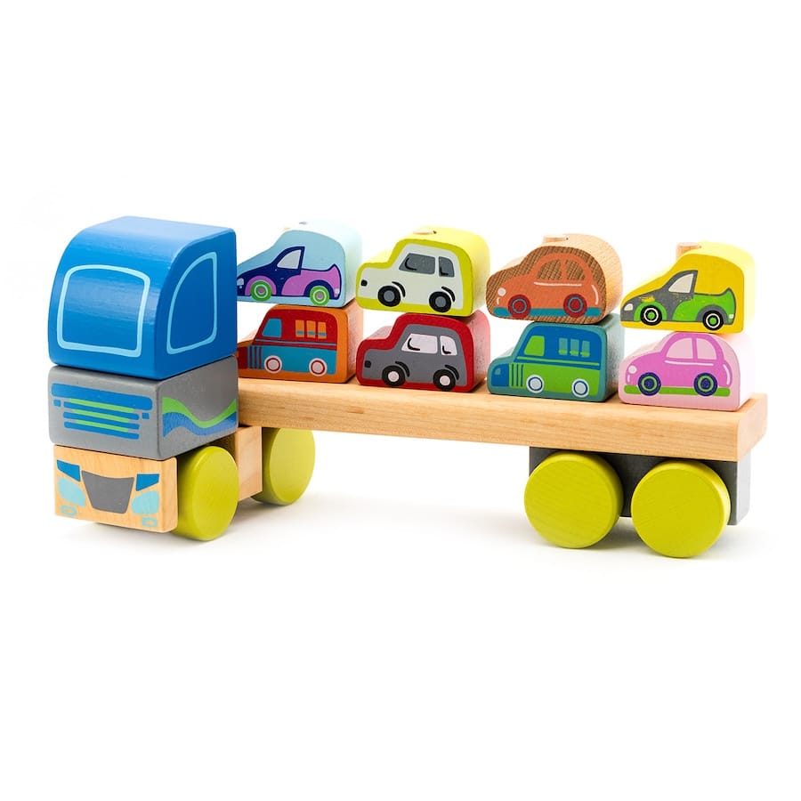 Cubika Holzfahrzeug Lkw mit Autos