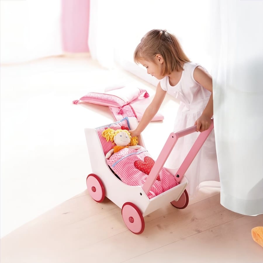 Haba Puppen und Zubehör Puppenwagen Herzen