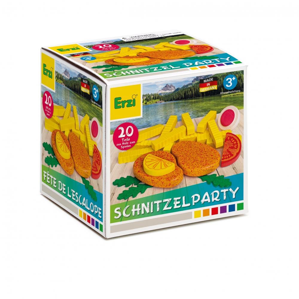 Erzi Spielzeuglebensmittel Erzi Sortierung Schnitzelparty – Kaufladen & Kinderküche ab 3 Jahre
