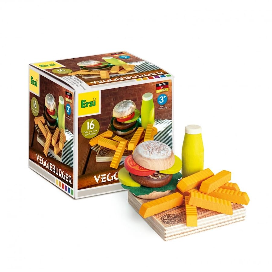 Erzi Einkaufsladen Erzi Holz-Sortierung Veggieburger, für den Kaufladen & Kinderküche, ab 3 Jahren