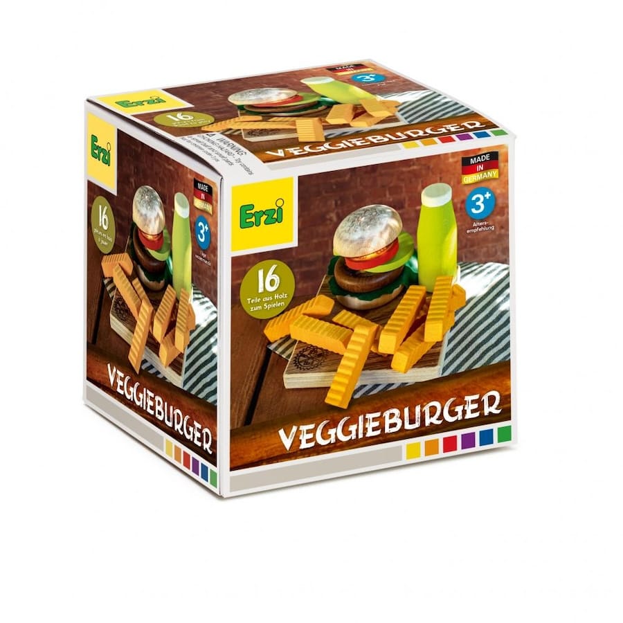 Erzi Einkaufsladen Erzi Holz-Sortierung Veggieburger, für den Kaufladen & Kinderküche, ab 3 Jahren