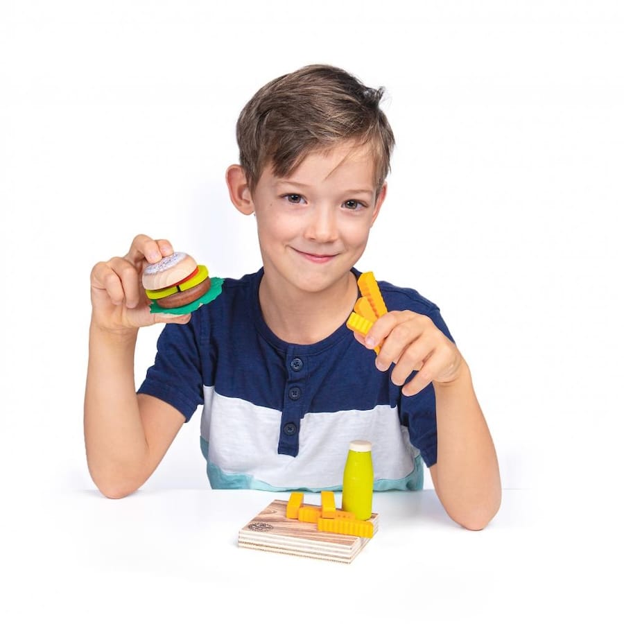 Erzi Einkaufsladen Erzi Holz-Sortierung Veggieburger, für den Kaufladen & Kinderküche, ab 3 Jahren