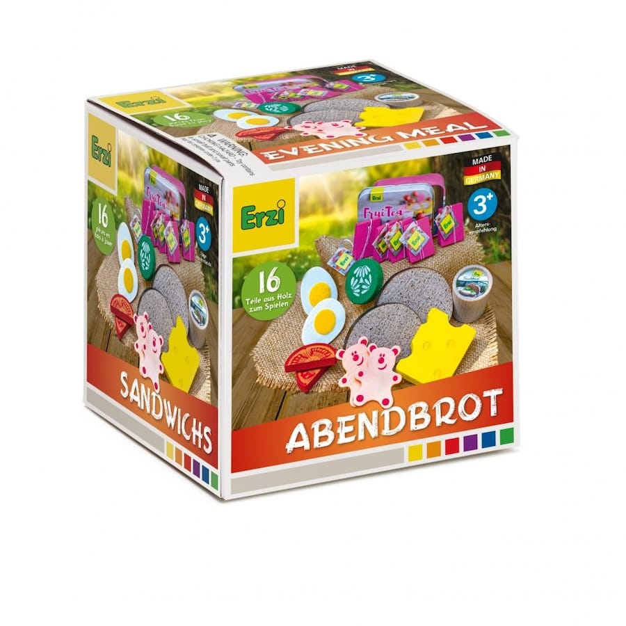 Erzi Einkaufsladen Erzi Holz-Sortierung Abendbrot, für den Kaufladen & Kinderküche, ab 3 Jahren