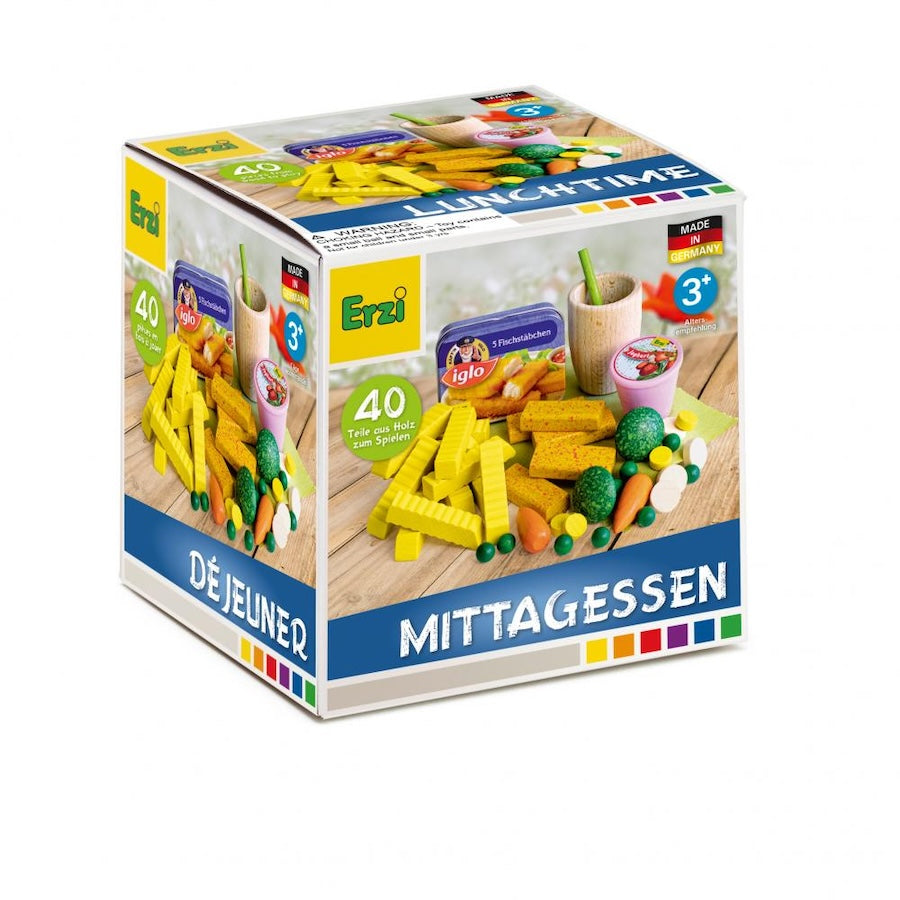 Erzi Holz-Sortierung Mittagessen, für den Kaufladen & Kinderküche,  ab 3 Jahren