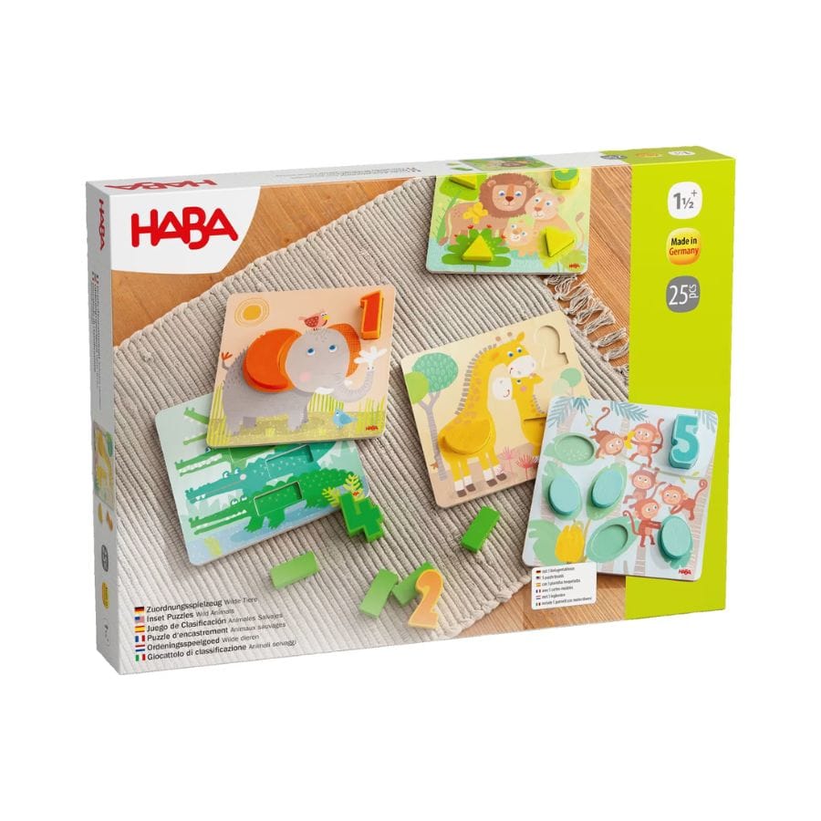 HABA Legespiele HABA Zuordnungsspiel „Wilde Tiere“ – Lernspiel ab 18 Monate