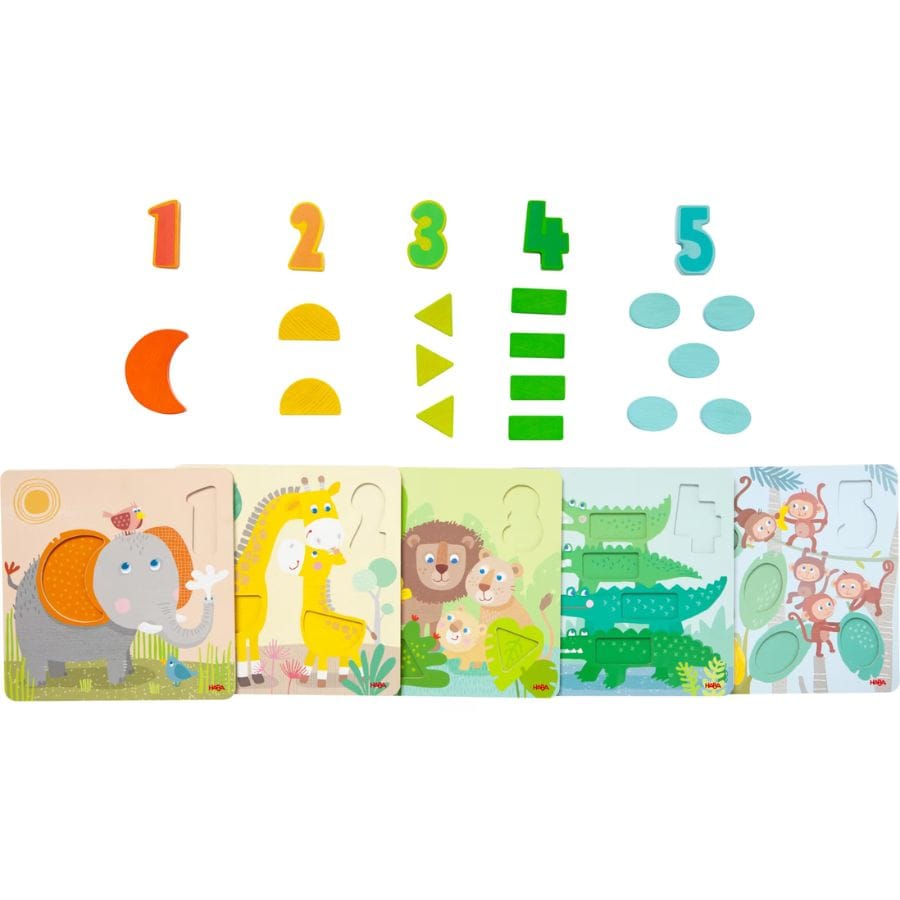 HABA Legespiele HABA Zuordnungsspiel „Wilde Tiere“ – Lernspiel ab 18 Monate