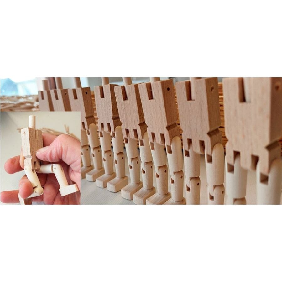 Annedore Krebs Puppen, Spielkombinationen & Spielzeugfiguren Annedore Krebs - Puppenhaus Püppchen Papa mit gestreiftem Hemd 12,5 cm, ab 3 Jahre