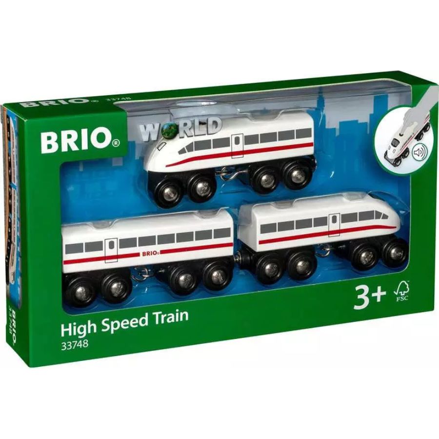 BRIO World Schnellzug mit Sound – Holz, 3-teilig, ab 3 Jahren