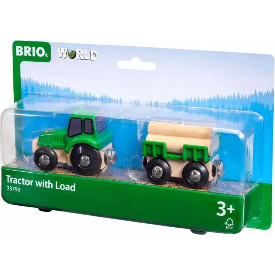 Brio Züge & Eisenbahnsets BRIO World Traktor mit Holz-Anhänger – ab 3 Jahren
