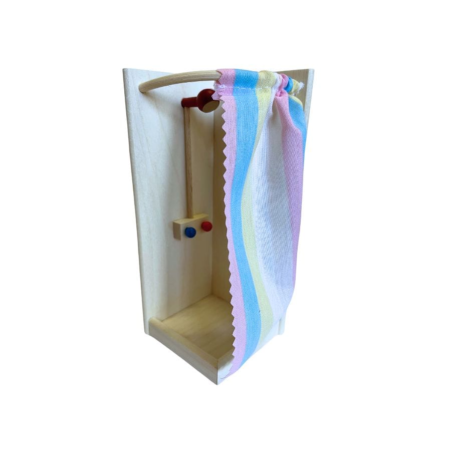Rülke Puppenhaus-Zubehör Rülke Ahornholz Eck-Dusche fürs Puppenhaus – Made in Germany, 1:12