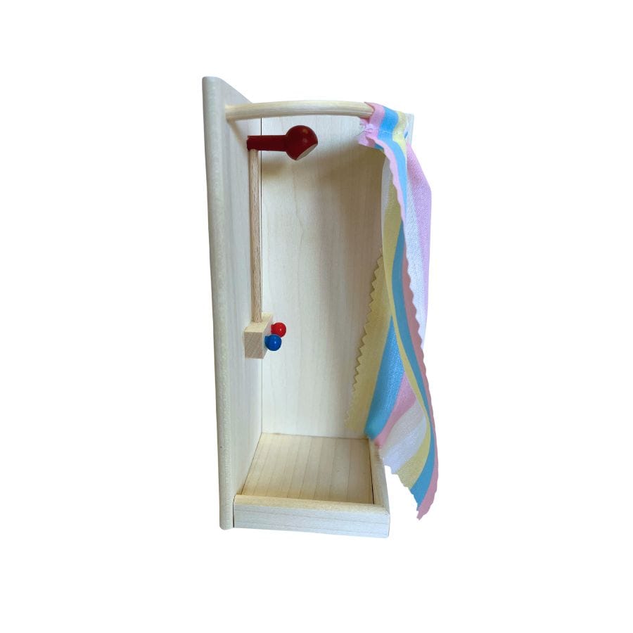 Rülke Puppenhaus-Zubehör Rülke Ahornholz Eck-Dusche fürs Puppenhaus – Made in Germany, 1:12