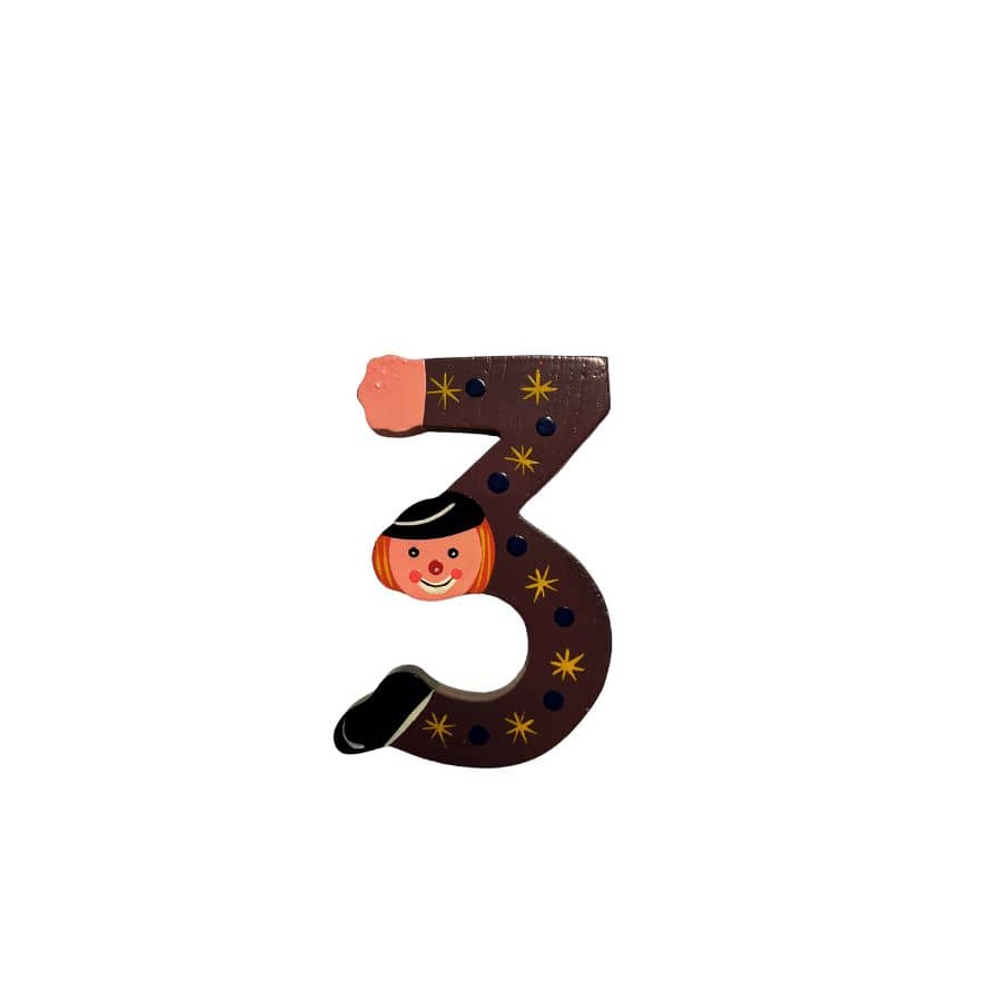 Gico Dekoration 3 Türbuchstaben Clownbuchstaben Holz A - Z