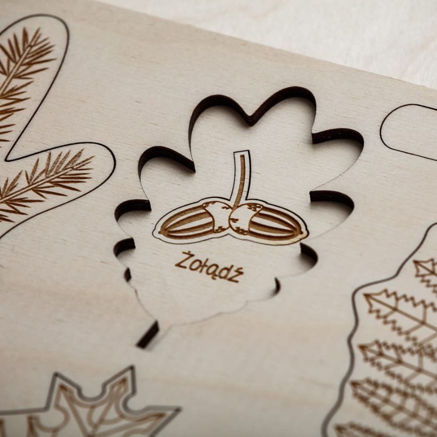 Stuka Puka Puzzle Sounds Wood Lernpuzzle „Was ist vom Baum gefallen?“ – Holzpuzzle Blätter, Früchte & Samen ab 3 Jahren