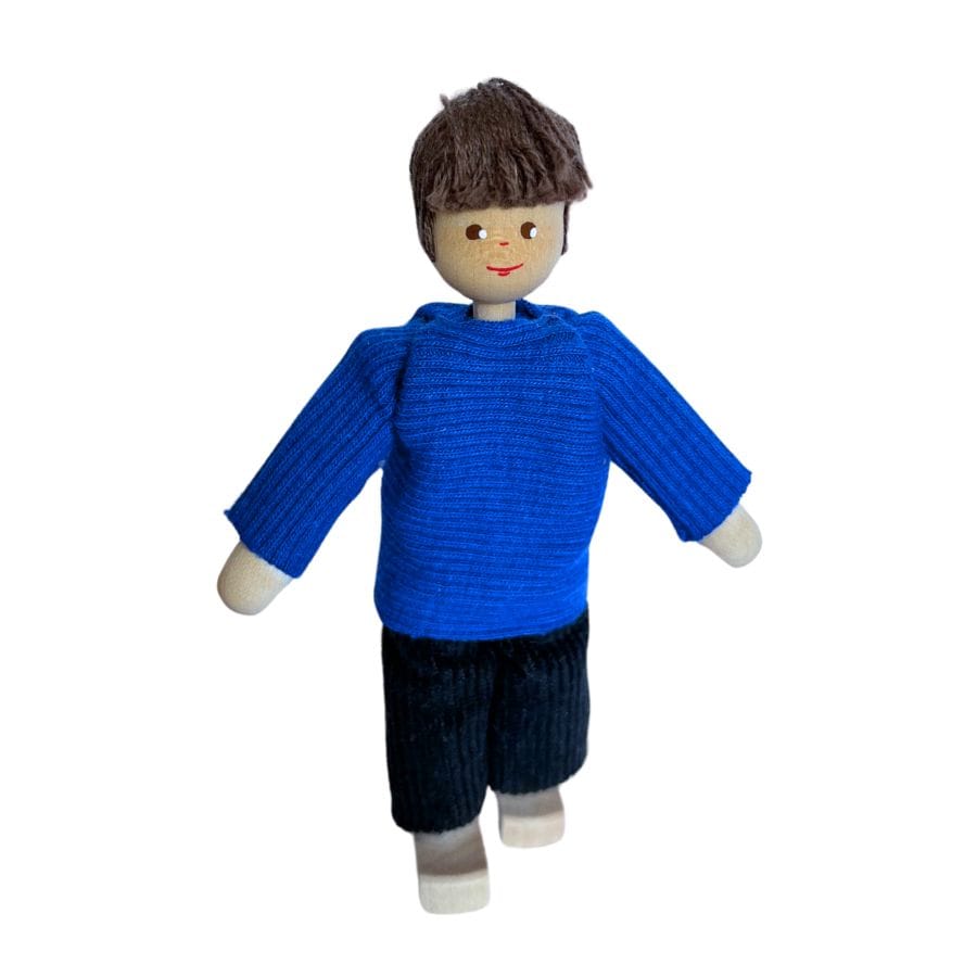 Annedore Krebs Puppen, Spielkombinationen & Spielzeugfiguren Puppenhaus Püppchen Papa mit blauem Pullover