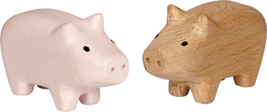 Spiegelburg Dekoration Spiegelburg Mini-Holzschweinchen Viel Glück - rosa oder natur - Dekoartikel