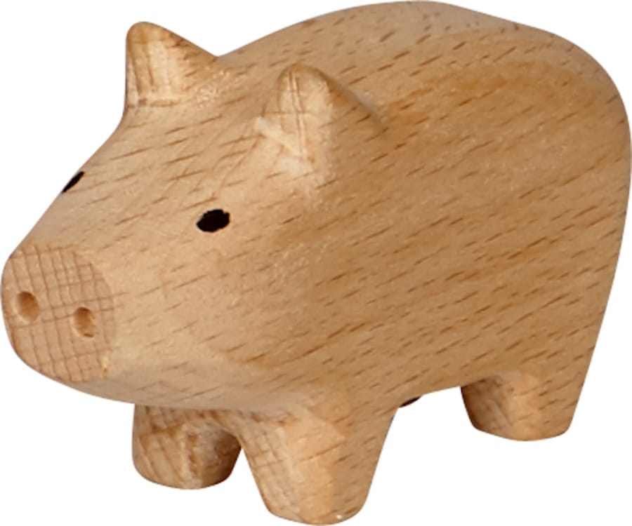 Spiegelburg Dekoration Beige Spiegelburg Mini-Holzschweinchen Viel Glück - rosa oder natur - Dekoartikel