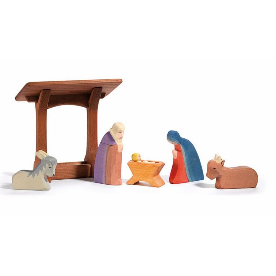 Ostheimer Holzfiguren Ostheimer Weihnachten Krippe mit Dach