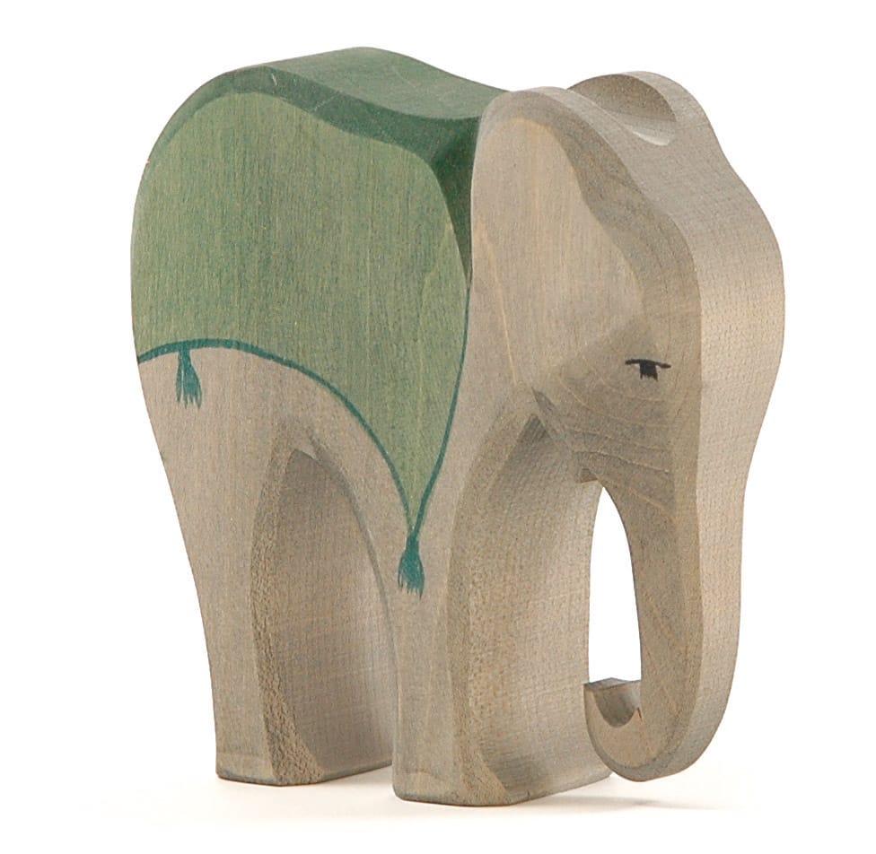 Ostheimer Holzfiguren Ostheimer Weihnachten Elefant mit Sattel (grün)