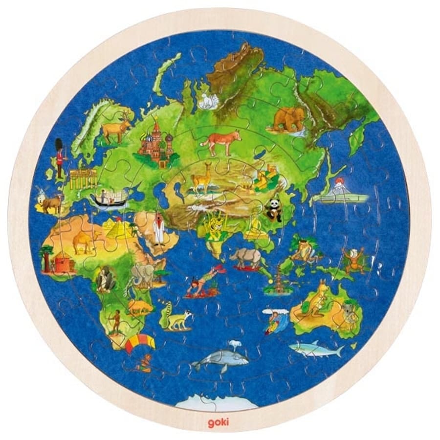 Goki Puzzles Einlegepuzzle Weltkugel