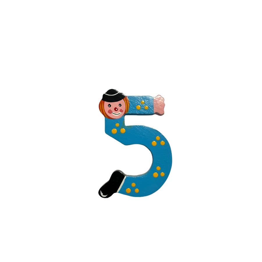 Gico Dekoration 5 Türbuchstaben Clownbuchstaben Holz A - Z