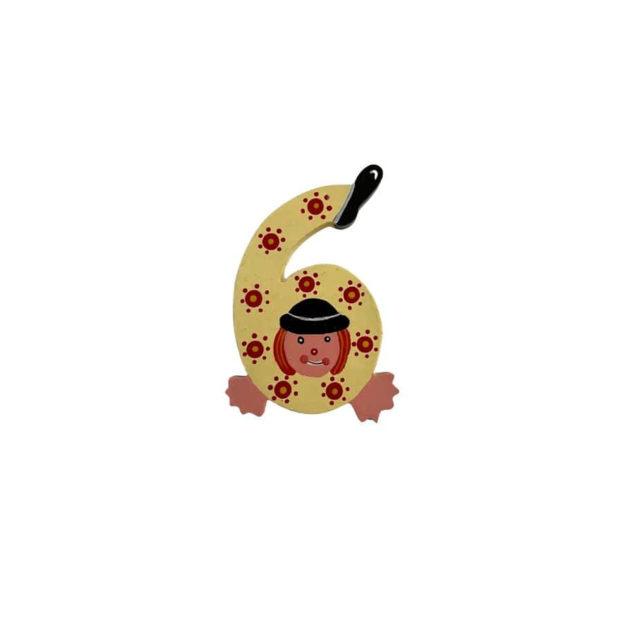Gico Dekoration 6 Türbuchstaben Clownbuchstaben Holz A - Z