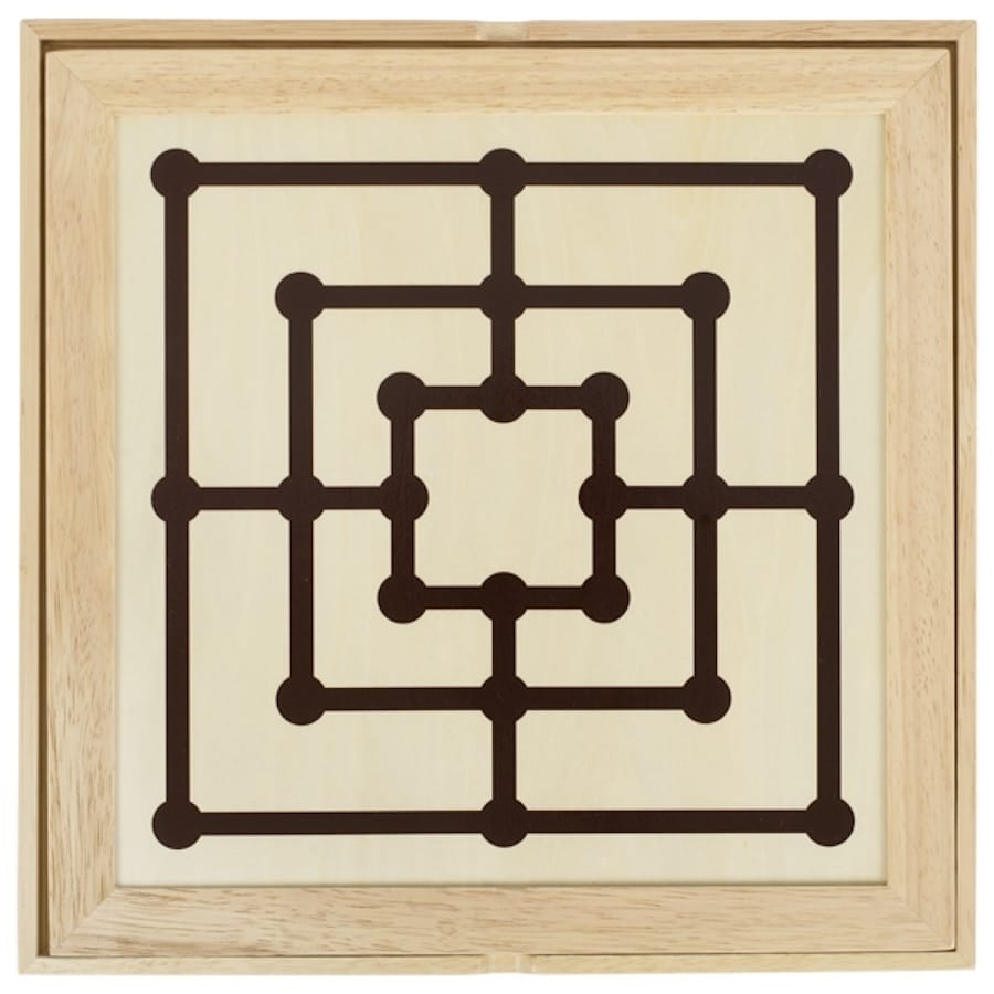 Goki Gesellschaftsspiel Goki Spiele-Set Schach, Dame und Mühle aus Holz, Spielesammlung ab 7 Jahre