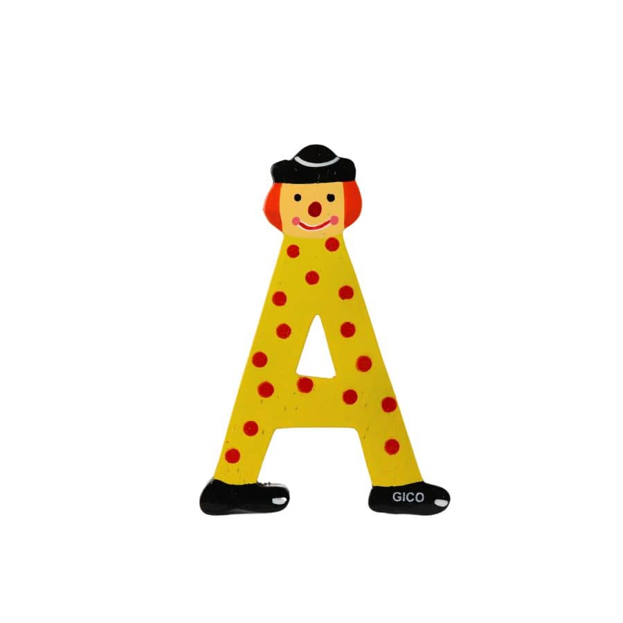 Gico Dekoration A Türbuchstaben Clownbuchstaben Holz A - Z