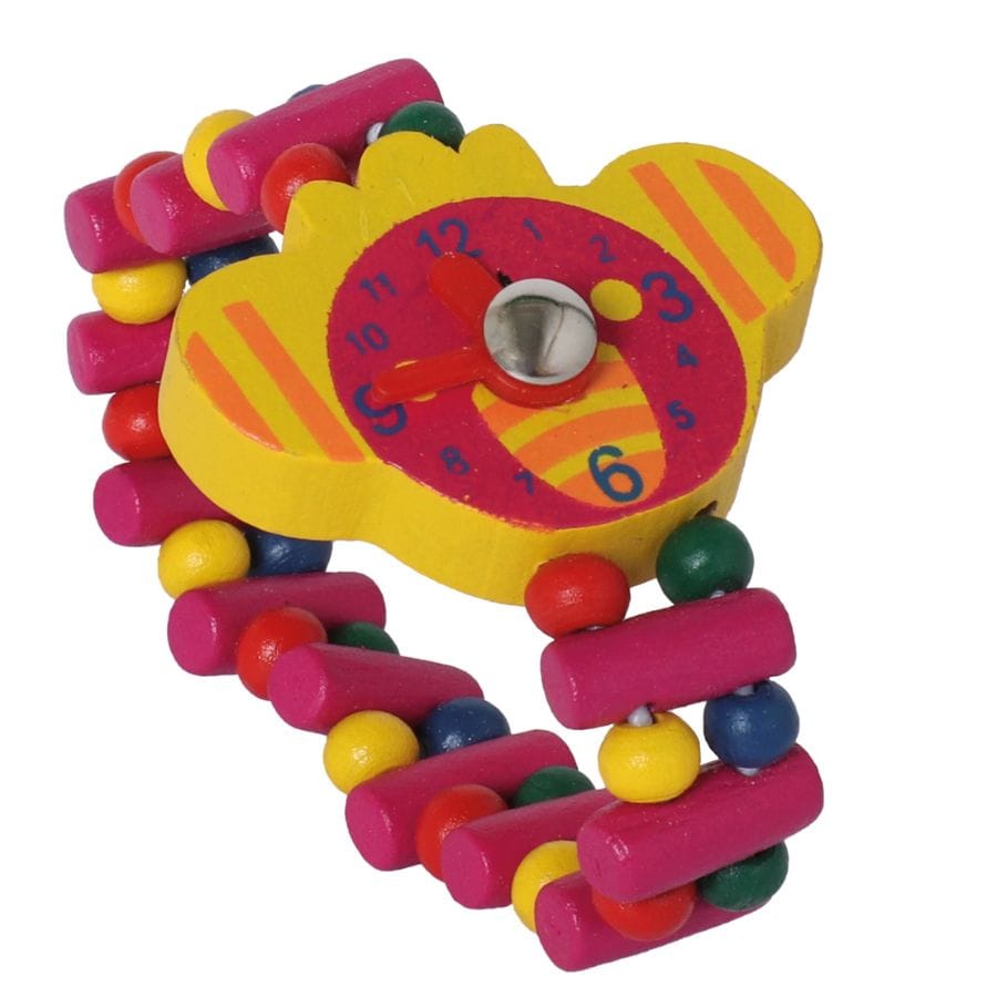 Bartl Kinderschmuck Affe gelb Bartl Holzuhr Holzarmbanduhr Tier – Lernuhr für Kinder ab 3 Jahren