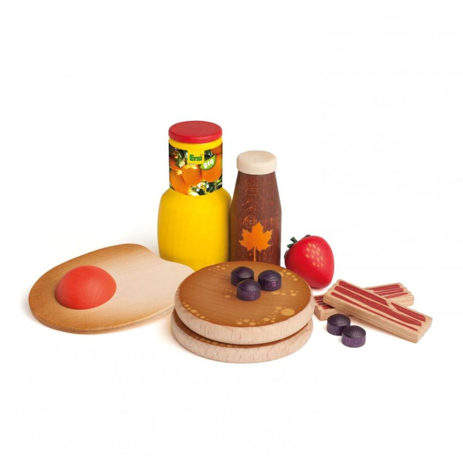 Erzi American Breakfast Holzsortierung – Spielküche & Kaufladen, ab 3 Jahre