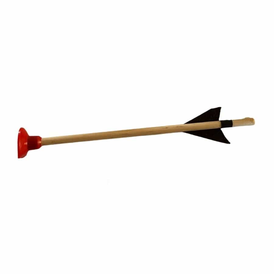 Holzkönig Sportspielzeuge Holzkönig Ersatzpfeil Natur 18 cm mit rotem Saugnapf – für kleine Armbrust