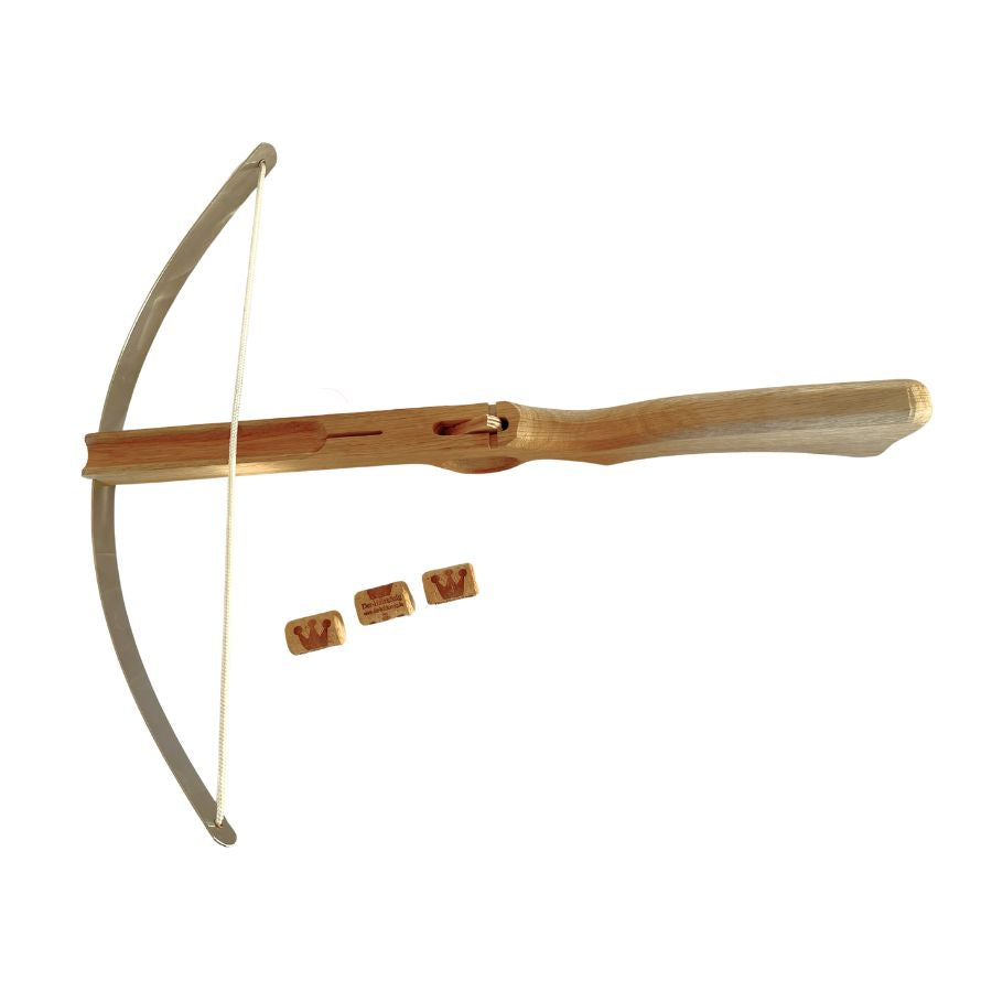 Holzkönig Große Kork-Armbrust aus Eichenholz mit 3 Korken