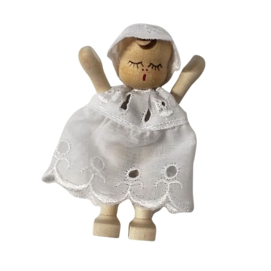 Annedore Krebs Puppen, Spielkombinationen & Spielzeugfiguren Baby, Kleid weiß, schlafend