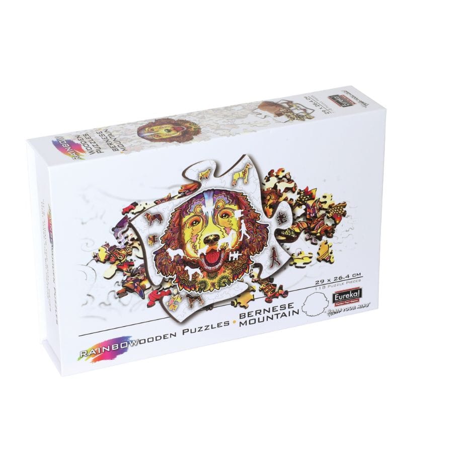 Bartl Puzzle Eureka Holzpuzzle Berner Sennenhund – 118 Teile, Tierform-Puzzle ab 8 Jahre
