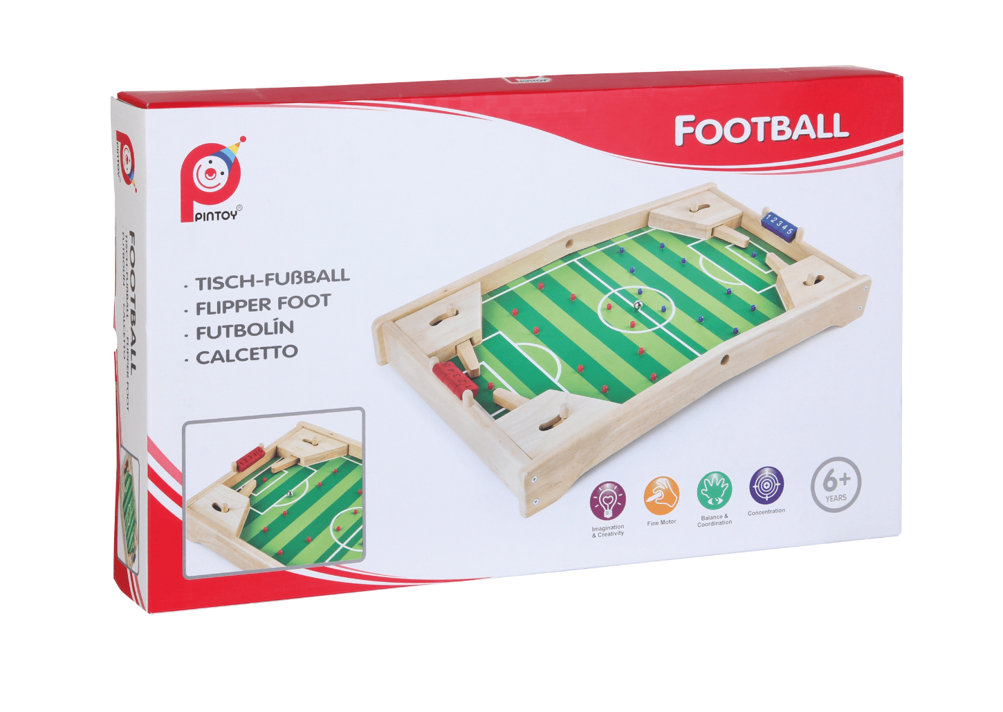 Pintoy Gesellschaftsspiel Tischkicker - Fußball Flipper
