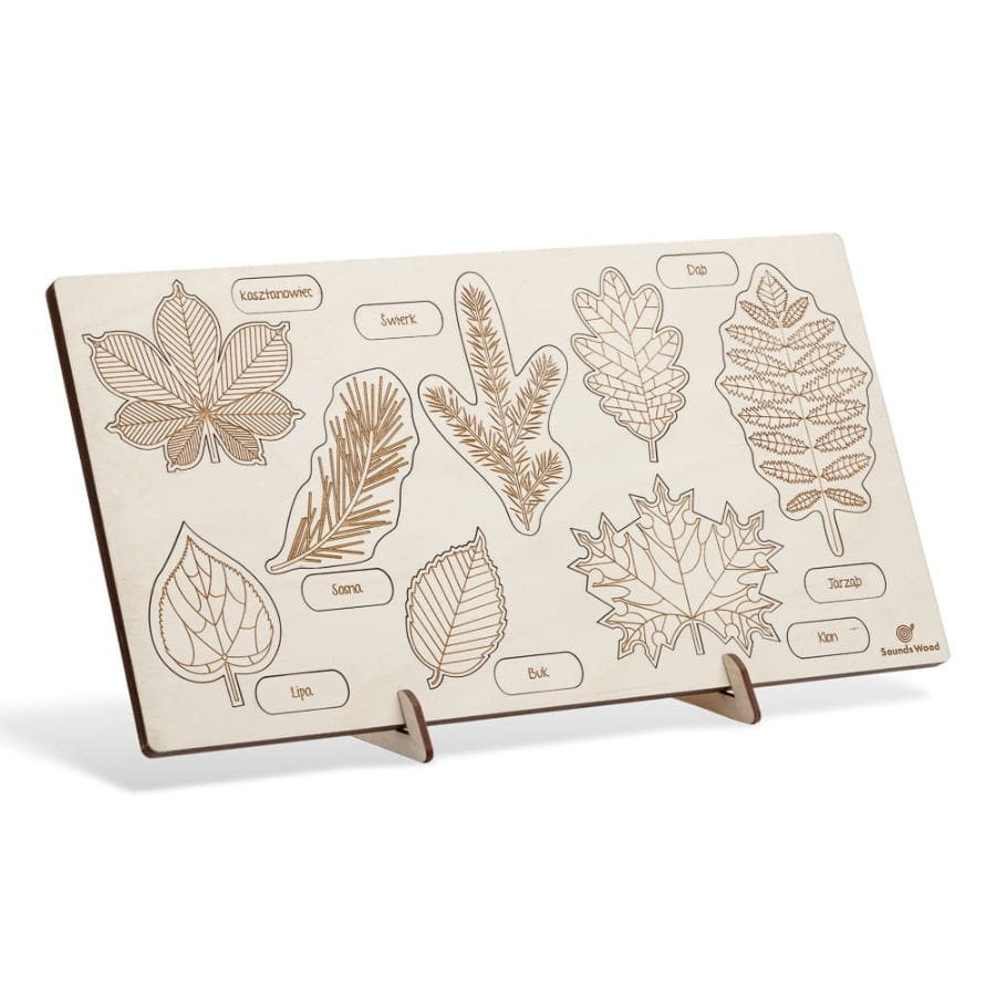 Stuka Puka Puzzle Sounds Wood Lernpuzzle „Was ist vom Baum gefallen?“ – Holzpuzzle Blätter, Früchte & Samen ab 3 Jahren
