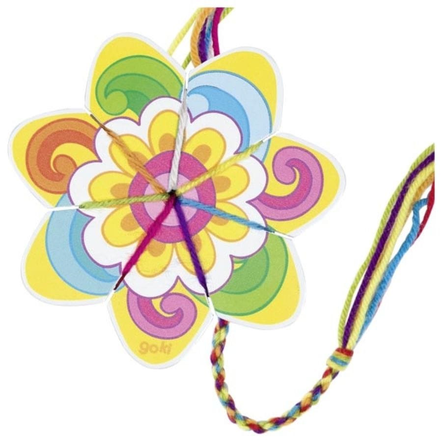 Goki Kunst- & Bastelsets Blume Goki Strickblume & Strickschmetterling – Holz-DIY-Spielzeug ab 4 Jahren