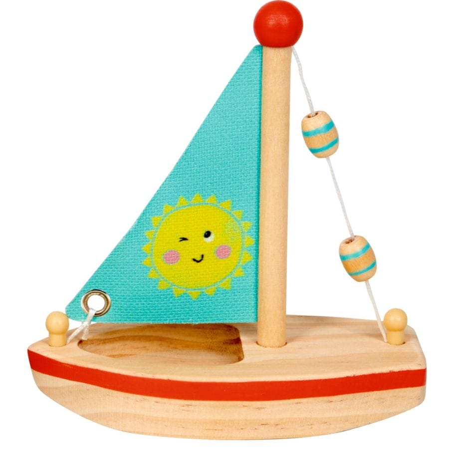 Spiegelburg Spielzeugboote Blau Kleines Segelboot aus Holz