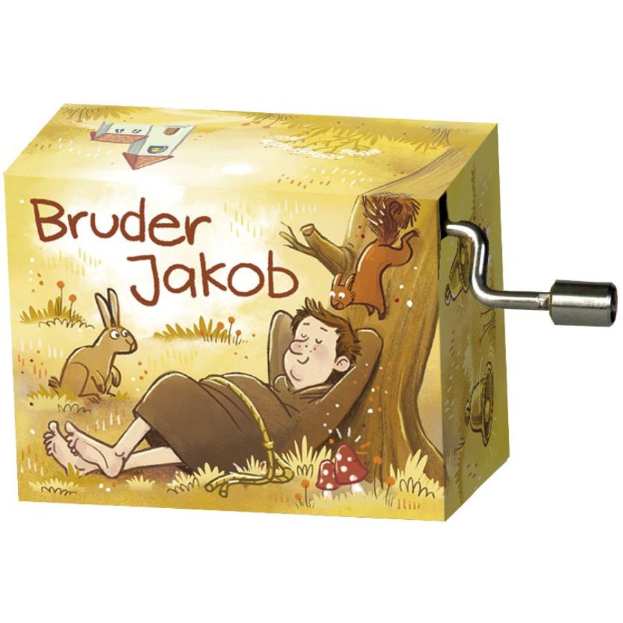 Fridolin Kurbelspieldose "Bruder Jakob" Spieluhr auf Resonanzholz
